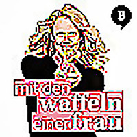 Mit den Waffeln einer Frau
