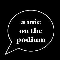 a mic on the podium